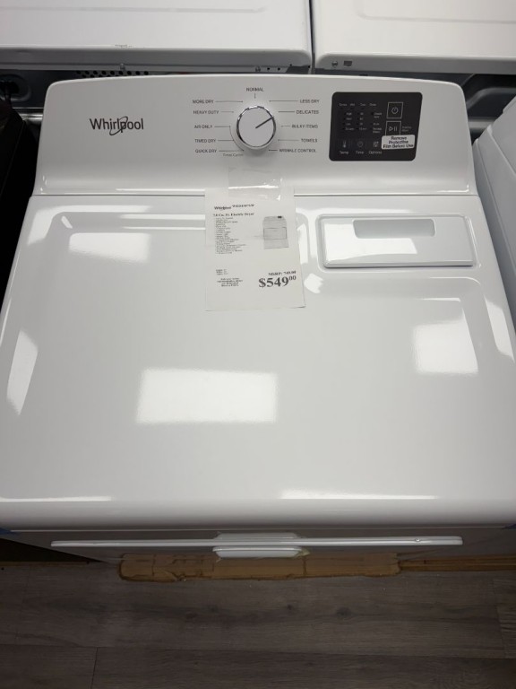 Whirlpool 4.2–4.3 Cu. Ft. Top Load Washer with 2-in-1 Removable Agitator and Soft Close Glass Lid White WTW4307SW, product image 2 of 2