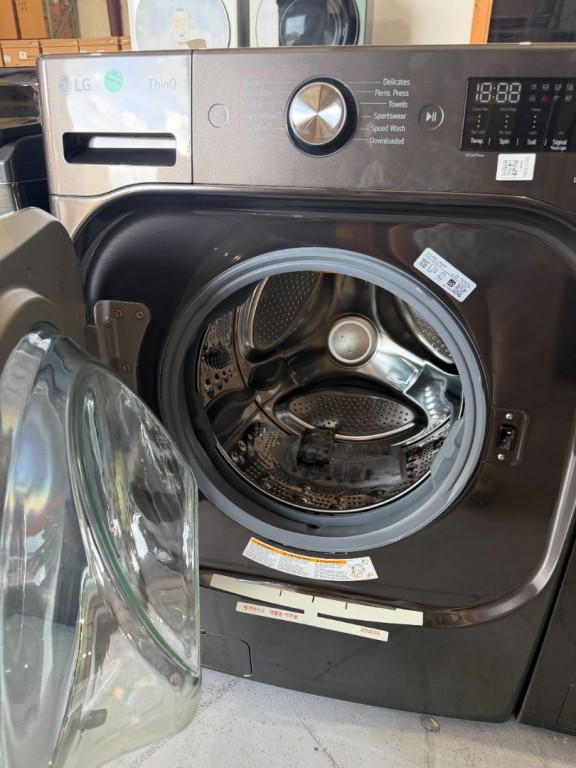LG 5.2 Cu. Ft. Mega Capacity Smart Wi-fi Enabled Front Load Washer With Turbowash® And Built-in Intelligence Black Steel WM8900HBA, product image 2 of 2