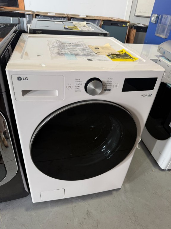 LG 5.0 Cu. Ft. Mega Capacity Smart Front Load Washer With Turbowash® 360°, Ai Sensing And Hybrid Electronic Controls With Lcd Display Alpine White WM5800HAA, product image 1 of 2