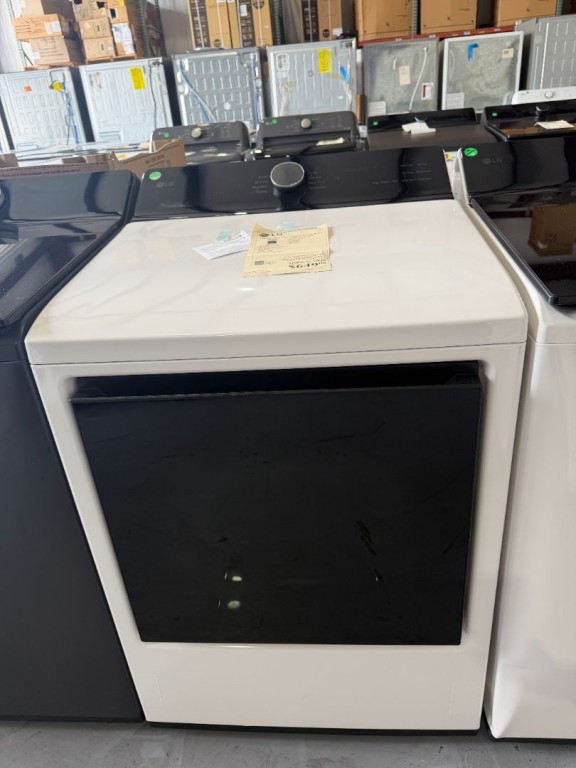 LG 7.3 Cu. Ft. Ultra Large Capacity Rear Control Electric Dryer With Easyload™ Door And Ai Sensing Alpine White DLE8400WE, product image 1 of 2