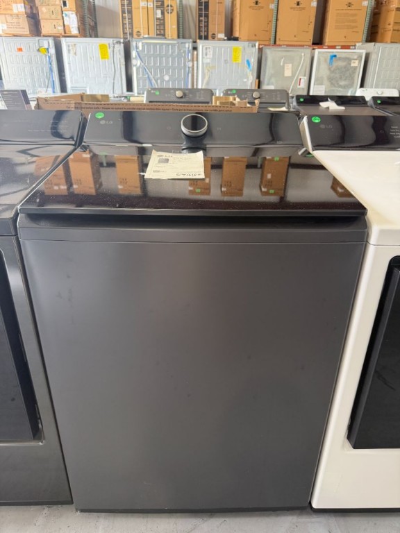 LG 5.5 Cu. Ft. Mega Capacity Smart Top Load Washer With Impeller, Easyunload™, Ai Sensing, Ezdispense®, Water Faucet & Lcd Digital Dial Control Matte Black WT8600CB, product image 1 of 2