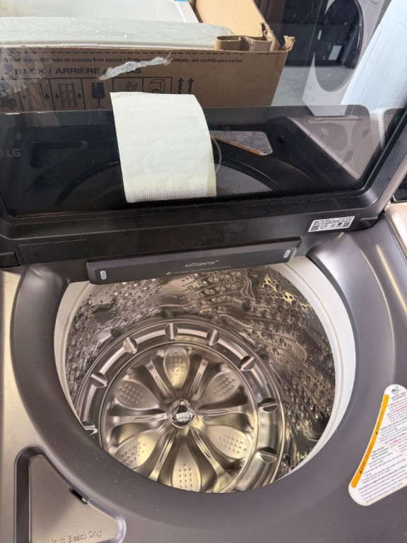 LG 5.5 Cu. Ft. Mega Capacity Smart Top Load Washer With Impeller, Easyunload™, Ai Sensing, Ezdispense®, Water Faucet & Lcd Digital Dial Control Matte Black WT8600CB, product image 2 of 2