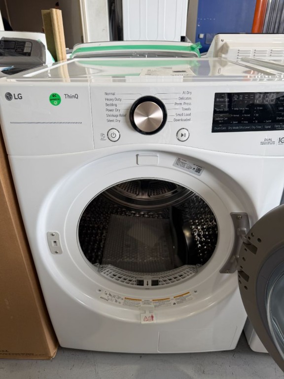 LG 7.8 Cu. Ft. Mega Capacity Smart Front Load Dryer With Dual Inverter Heatpump™ Technology And Inverter Direct Drive Motor System White DLHC4002W, product image 2 of 2