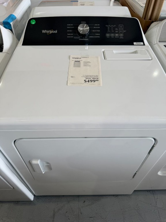 Whirlpool 7.0 Cu. Ft. Top Load Electric Moisture Sensing Dryer with Steam White WED5050LW, product image 2 of 2