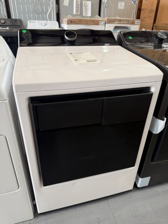 LG 7.3 Cu. Ft. Ultra Large High Efficiency Electric Turbosteam™ Easyload™ Door, Wi-fi Connectivity, White Alpine White DLEX8600WE, product image 1 of 3