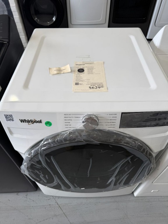 Whirlpool 7.4 cu. ft. Smart Front Load ENERGY STAR® Electric Dryer with Wrinkle Shield™ Option White WED5720RW, product image 2 of 3
