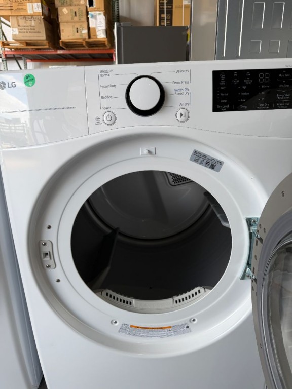 LG 7.4 Cu. Ft. Ultra Large Capacity Electric Dryer White DLE3470W, product image 1 of 3