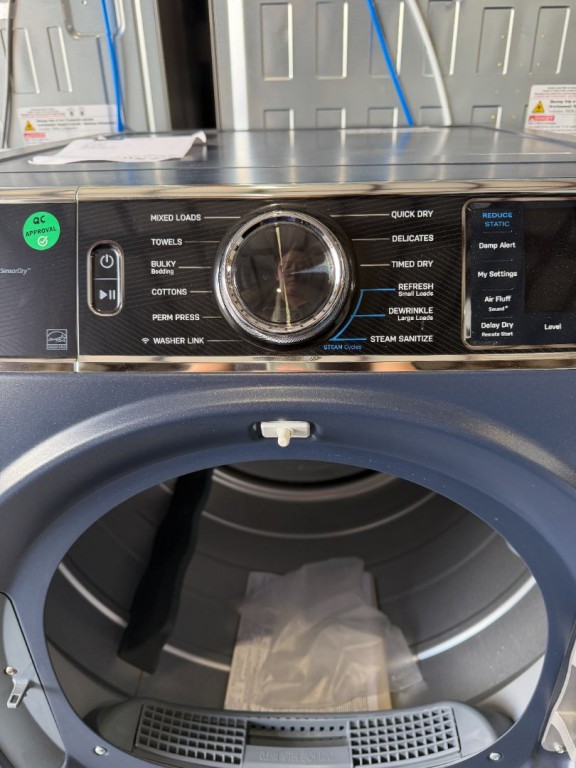 GE Profile 7.8 cu. ft. Capacity Smart Front Load Electric Dryer with Steam and Sanitize Cycle Sapphire Blue PFD87ESPVRS, product image 4 of 4