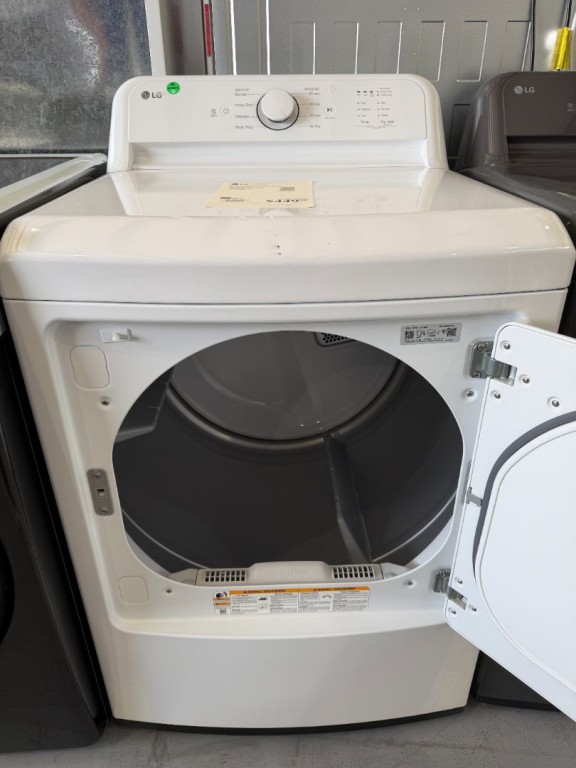 LG 7.3 Cu. Ft. Ultra Large Capacity Rear Control Electric Energy Star Dryer With Sensor Dry White DLE6100W, product image 1 of 3