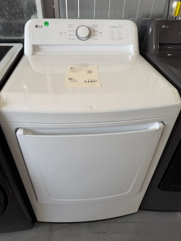 LG 7.3 Cu. Ft. Ultra Large Capacity Rear Control Electric Energy Star Dryer With Sensor Dry White DLE6100W, product image 2 of 3