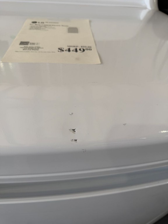 LG 7.3 Cu. Ft. Ultra Large Capacity Rear Control Electric Energy Star Dryer With Sensor Dry White DLE6100W, product image 3 of 3