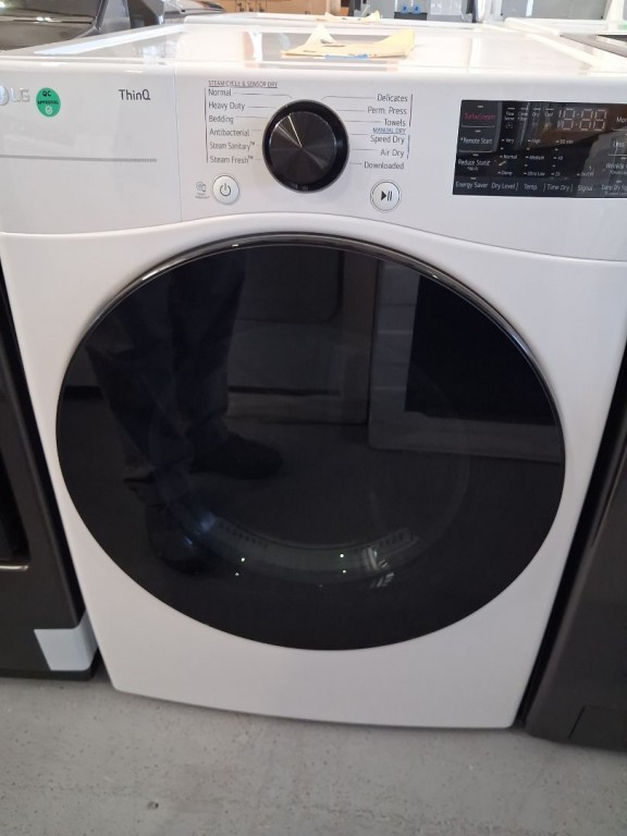LG 7.4 Cu. Ft. Ultra Large Capacity Smart Front Load Energy Star Electric Dryer With Sensor Dry & Steam Technology White DLEX4080W, product image 5 of 18