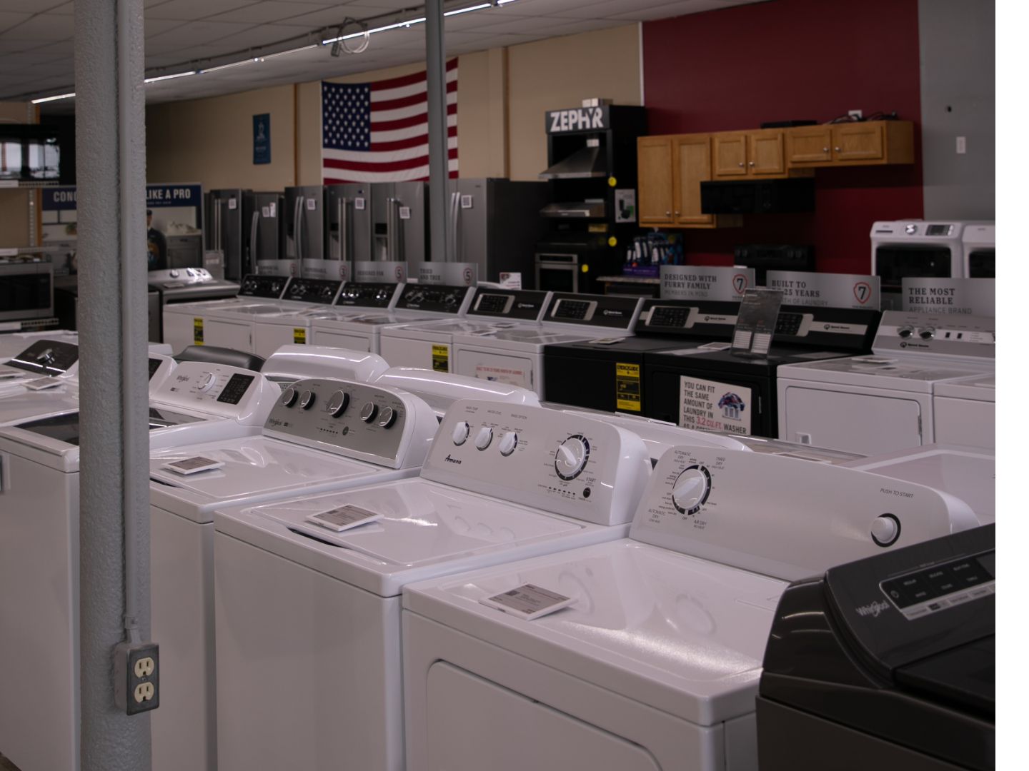 Modern kitchen appliances showroom