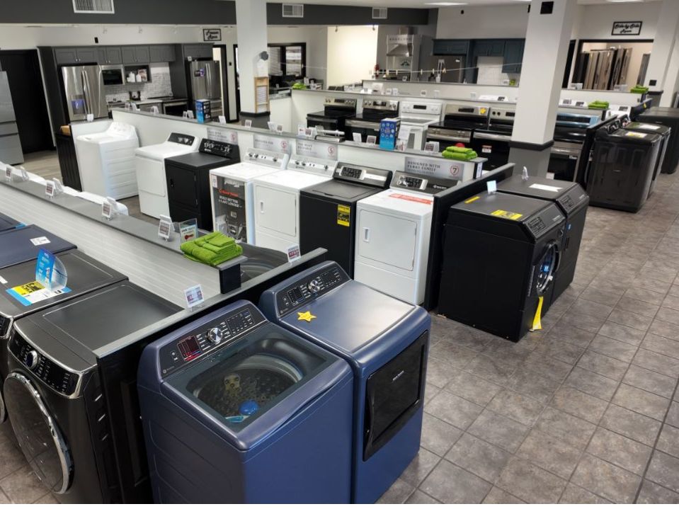 Modern dishwasher appliances showroom