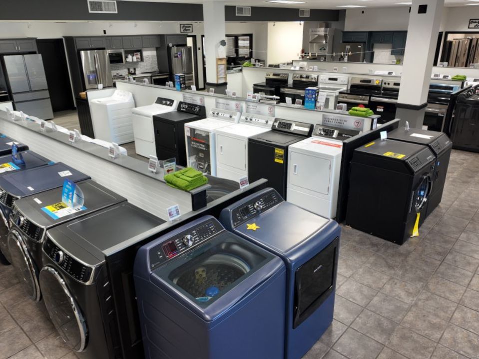 Modern dishwasher appliances showroom