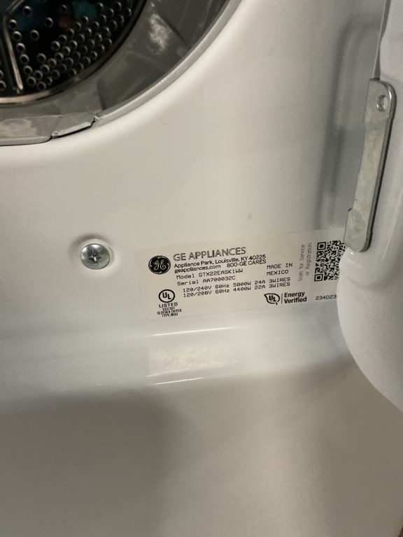 GE 6.2 cu. ft. Capacity Electric Dryer with Up To 120 ft. Venting and Shallow Depth Other GTX22EASKWW