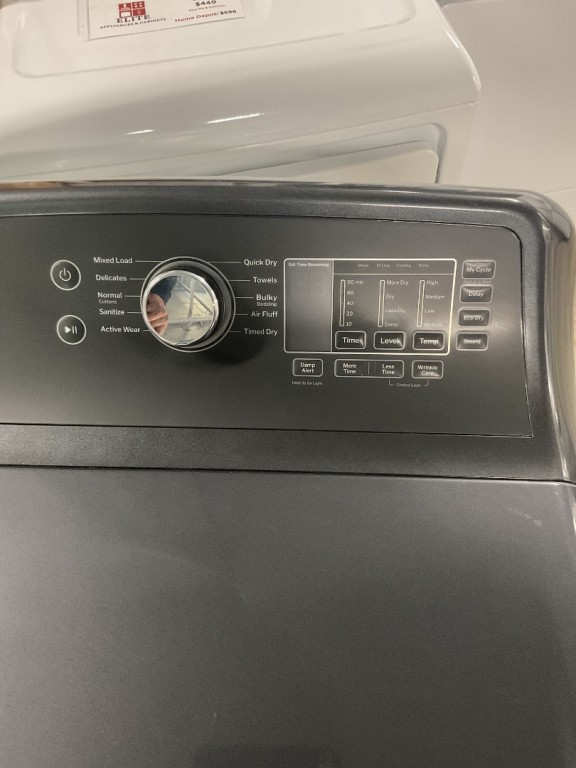 GE 7.4 cu. ft. Capacity Electric Dryer with Up To 120 ft. Venting and Sensor Dry Diamond Gray GTD58EBPVDG, product image 2 of 5