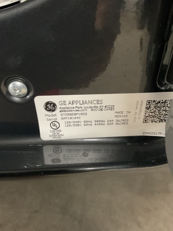 GE 7.4 cu. ft. Capacity Electric Dryer with Up To 120 ft. Venting and Sensor Dry Diamond Gray GTD58EBPVDG, product image 4 of 5