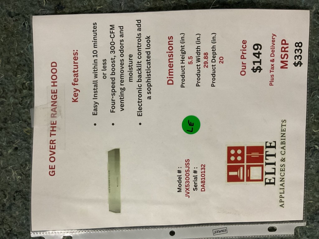 Product - JVX5300SJSS