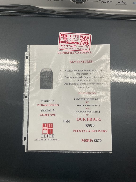 GE Profile 7.4 cu. ft. Capacity aluminized alloy drum Gas Dryer with Sanitize Cycle and Sensor Dry Diamond Gray PTD60GBPRDG, product image 2 of 2