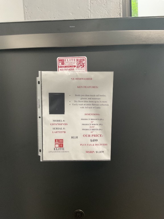 GE Top Control with Stainless Steel Interior Dishwasher with Sanitize Cycle Fingerprint Resistant Black Slate GDT670SFVDS, product image 2 of 3