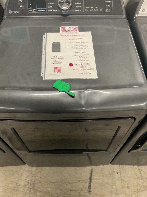 GE Profile 7.4 cu. ft. Capacity Smart aluminized alloy drum Electric Dryer with Sanitize Cycle and Sensor Dry Diamond Gray PTD70EBPTDG, product image 3 of 21