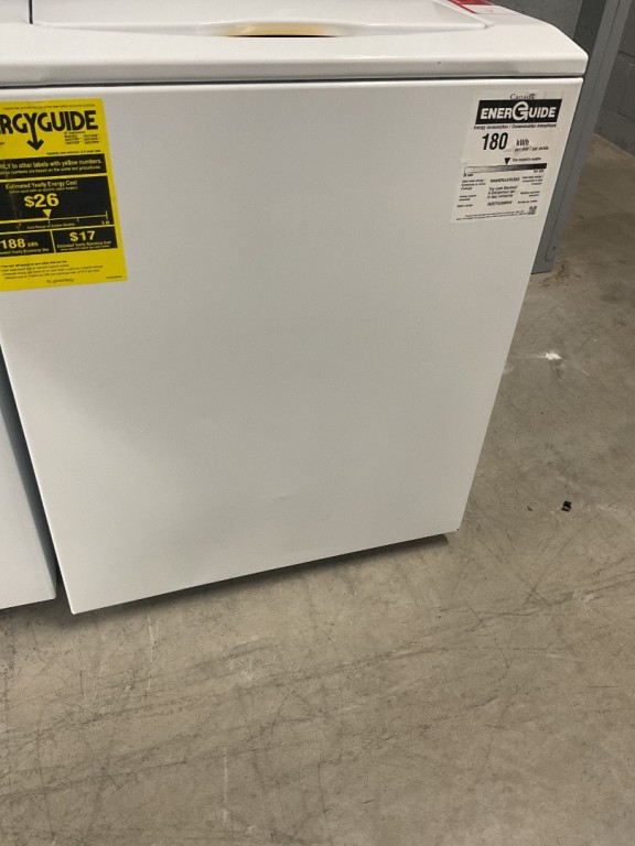GE Unitized Spacemaker 3.8 cu. ft. Capacity Washer with Stainless Steel Basket and 5.9 cu. ft. Capacity Gas Dryer White on White GUD27GSSMWW, product image 3 of 20