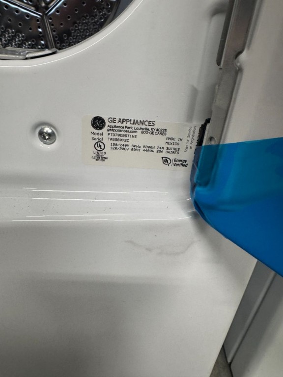 GE Profile 7.4 cu. ft. Capacity Smart aluminized alloy drum Electric Dryer with Sanitize Cycle and Sensor Dry White on White with Silver Backsplash PTD70EBSTWS, product image 3 of 21