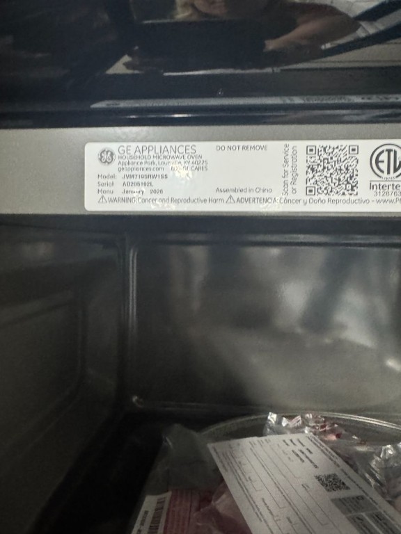GE 1.9 Cu. Ft. Over-the-Range Sensor Microwave Oven Stainless Steel JVM7195RWSS, product image 4 of 14