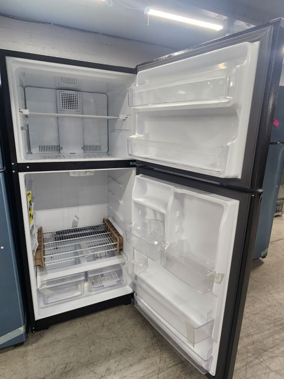 GE 19.2 Cu. Ft. Top-Freezer Refrigerator Black GTE19DTNRBB, product image 2 of 10