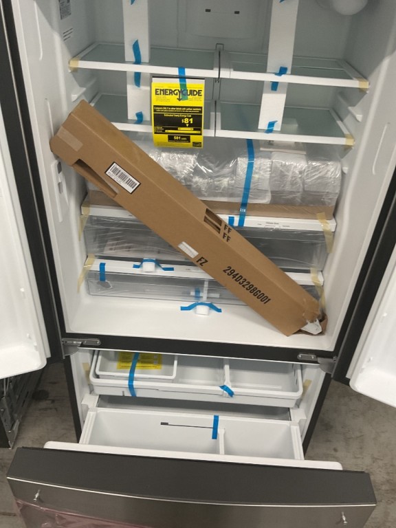 GE 21.9 Cu. Ft. Fingerprint Resistant Counter-Depth French-Door Refrigerator Fingerprint Resistant Stainless Steel GWE22JYMFS, product image 3 of 16