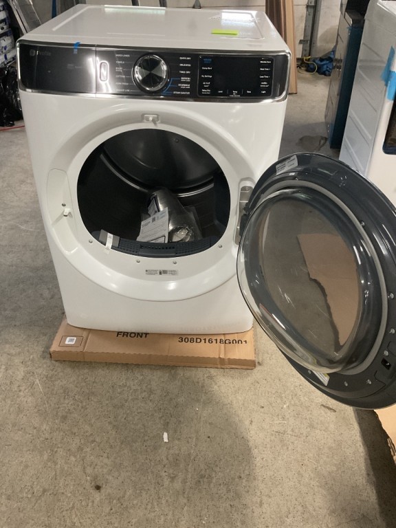 GE Profile 7.8 cu. ft. Capacity Smart Front Load Electric Dryer with Steam and Sanitize Cycle White PFD87ESSVWW, product image 2 of 25