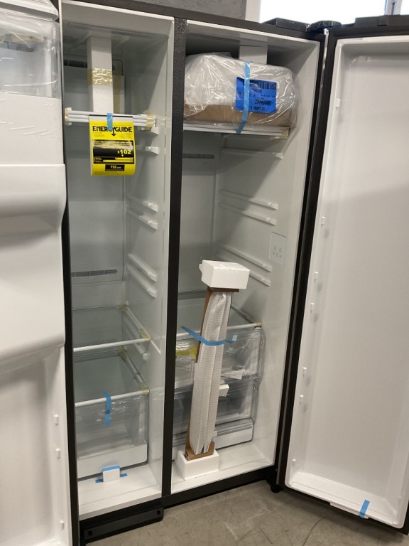 GE 27.9 Cu. Ft. Side-By-Side Refrigerator with Extra Tall Dispenser and In-Door Icemaker Fingerprint Resistant Stainless GSS28NYYFS, product image 2 of 90