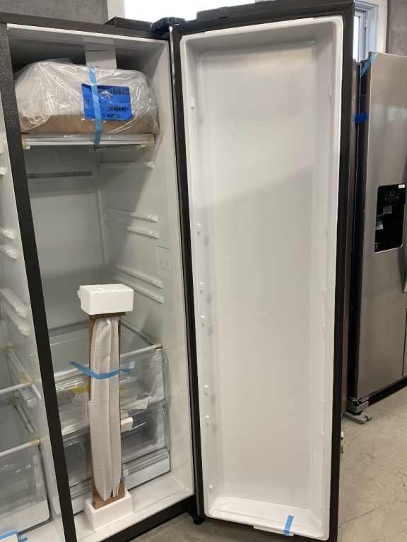 GE 27.9 Cu. Ft. Side-By-Side Refrigerator with Extra Tall Dispenser and In-Door Icemaker Fingerprint Resistant Stainless GSS28NYYFS, product image 3 of 90