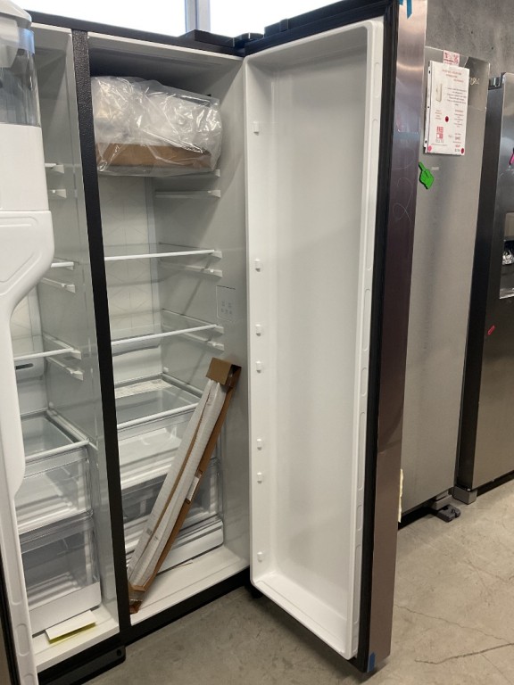 GE 23.5 Cu. Ft. Counter-Depth Side-By-Side Refrigerator with LED Light Walls and Extra Tall Dispenser Fingerprint Resistant Stainless GZS24PYYFS, product image 6 of 65