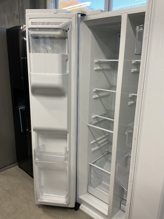 GE 23.6 Cu. Ft. Counter-Depth Side-By-Side Refrigerator with Extra Tall Dispenser and In-Door Icemaker White GZS24NGYWW, product image 2 of 57