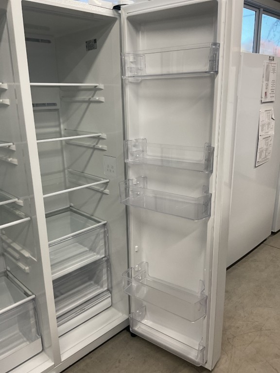GE 23.6 Cu. Ft. Counter-Depth Side-By-Side Refrigerator with Extra Tall Dispenser and In-Door Icemaker White GZS24NGYWW, product image 3 of 57