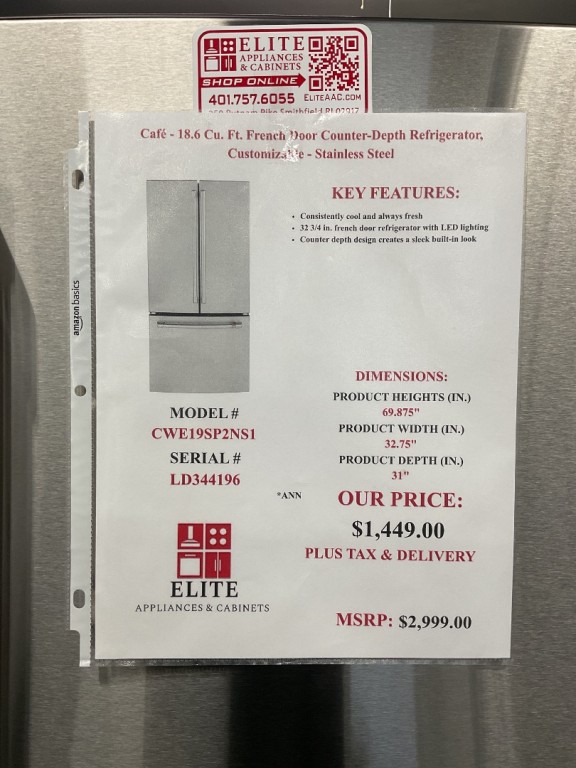 Cafe Café 18.6 Cu. Ft. Counter-depth French-door Refrigerator Stainless Steel CWE19SP2NS1, product image 4 of 25