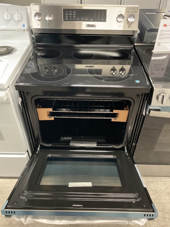 GE 30" Slide-In Electric Convection Range with No Preheat Air Fry and EasyWash Oven Tray Fingerprint Resistant Stainless GRS600AVFS, product image 2 of 42