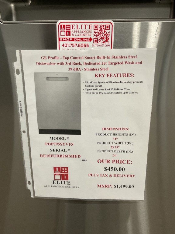 GE Profile Smart UltraFresh System Dishwasher with Microban Antimicrobial Technology with Deep Clean Washing 3rd Rack, 39 dBA Fingerprint Resistant Stainless PDP795SYVFS, product image 4 of 43