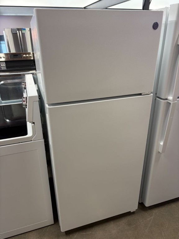GE 16.6 Cu. Ft. Recessed Handle Top-Freezer Refrigerator White GPE17CTNRWW