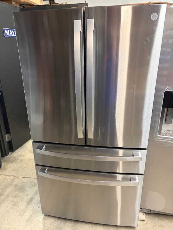 GE Profile 28.7 Cu. Ft. Smart Fingerprint Resistant 4-Door French-Door Refrigerator With Dual-Dispense AutoFill Pitcher Stainless Steel PGE29BYTFS