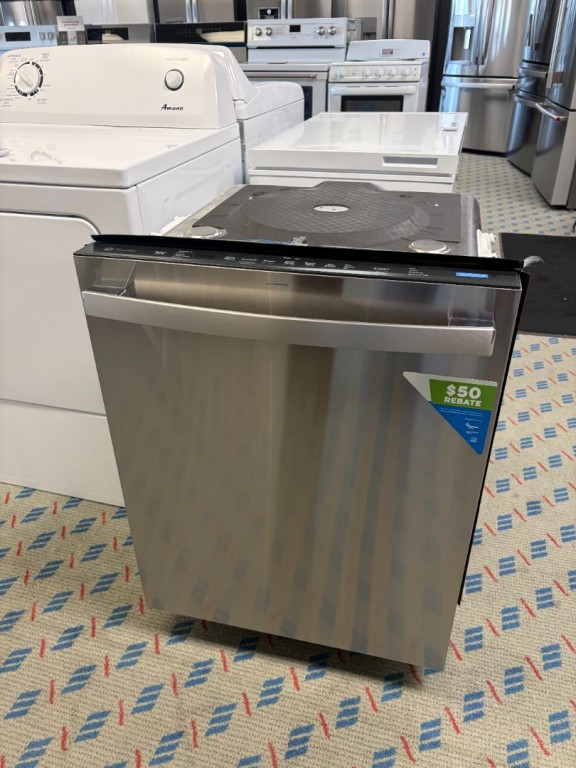 GE Profile Fingerprint Resistant Top Control Stainless Steel Interior Dishwasher with Sanitize Cycle & Dry Boost Stainless Steel PDT715SYNFS