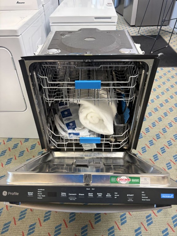 GE Profile Fingerprint Resistant Top Control Stainless Steel Interior Dishwasher with Sanitize Cycle & Dry Boost Stainless Steel PDT715SYNFS