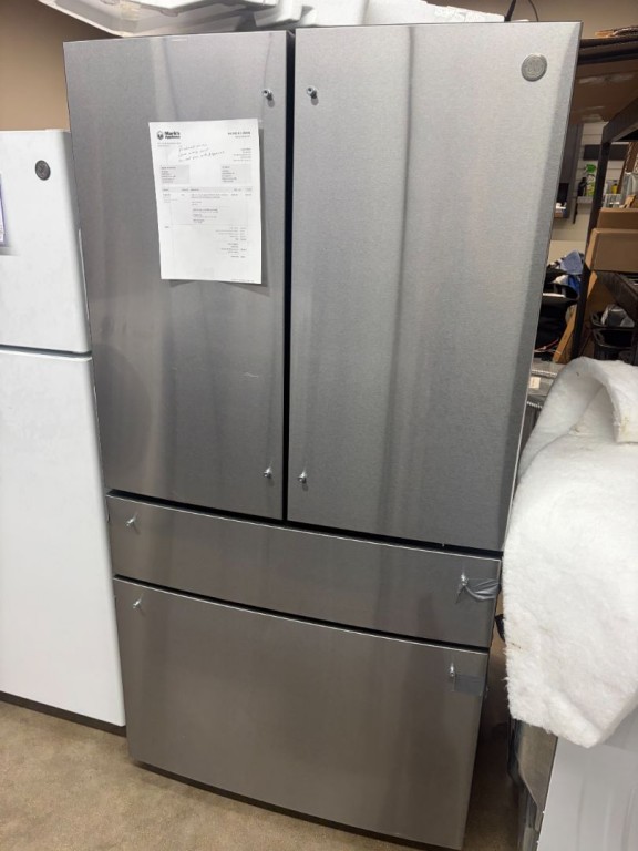 GE Profile 28.7 Cu. Ft. Smart Fingerprint Resistant 4-Door French-Door Refrigerator With Dual-Dispense AutoFill Pitcher Fingerprint Resistant Stainless Steel PGE29BYTFS
