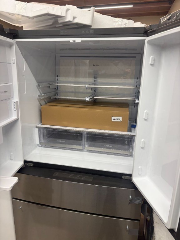 GE Profile 28.7 Cu. Ft. Smart Fingerprint Resistant 4-Door French-Door Refrigerator With Dual-Dispense AutoFill Pitcher Fingerprint Resistant Stainless Steel PGE29BYTFS