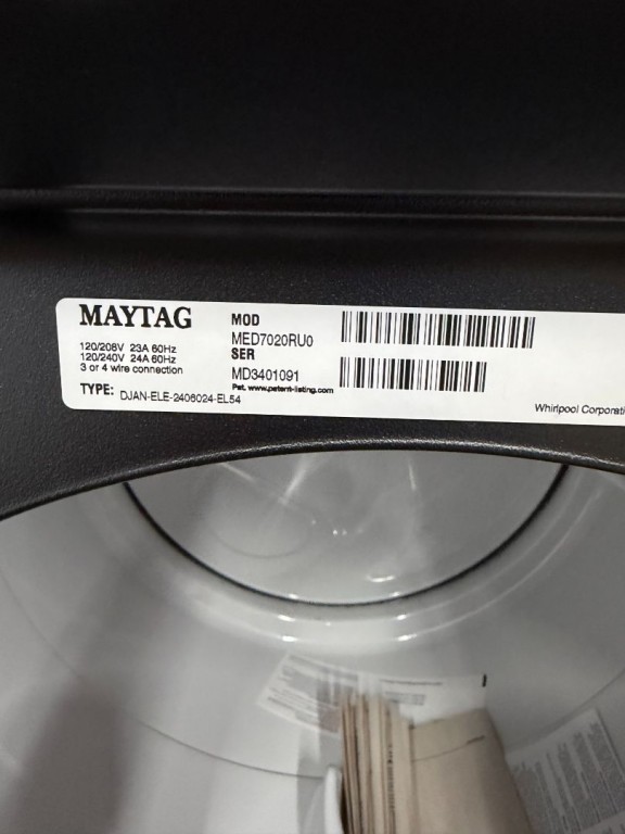 Maytag Smart Pet Pro Front Load Electric Dryer - 7.4 CU. FT. Volcano Black MED7020RU