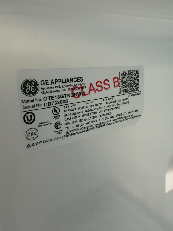 GE 17.5 Cu. Ft. Top-Freezer Refrigerator White GTE18GTNRWW