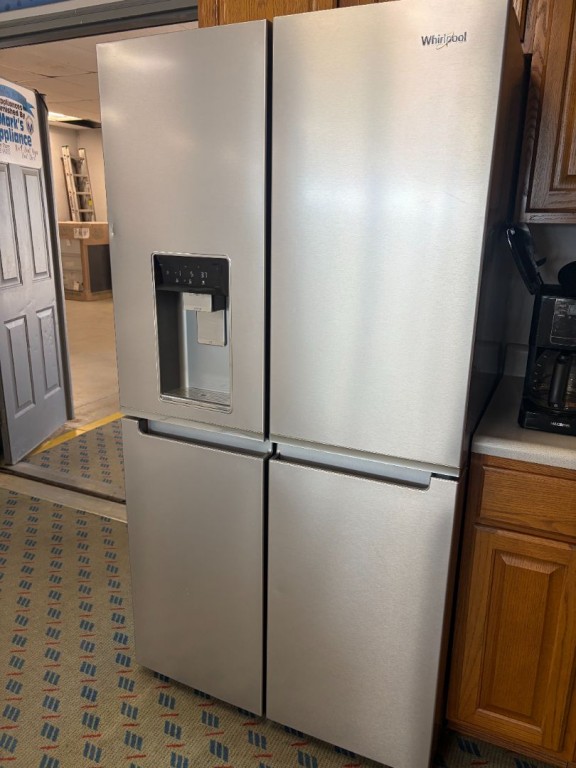 Whirlpool 36-Inch Counter Depth 4 Door Refrigerator with Ice Maker in Door Fingerprint Resistant Stainless Steel WRQC7836RZ