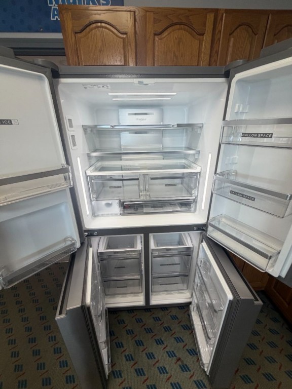 Whirlpool 36-Inch Counter Depth 4 Door Refrigerator with Ice Maker in Door Fingerprint Resistant Stainless Steel WRQC7836RZ